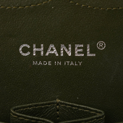 Caviar Quilted Jumbo Double Flap Green