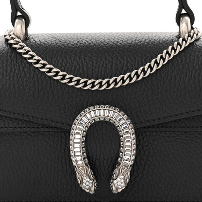 Dollar Calfskin Crystal Mini Dionysus Top Handle Bag Black Crystal
