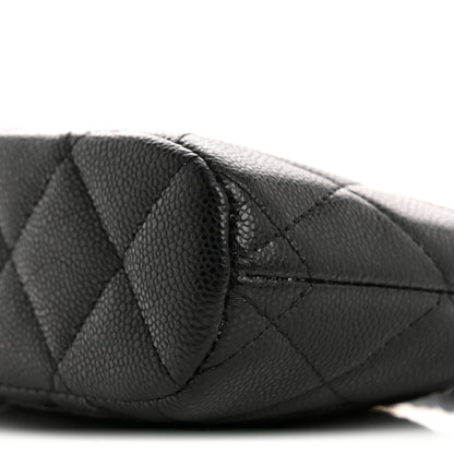 Caviar Quilted Classic Clutch With Chain Black