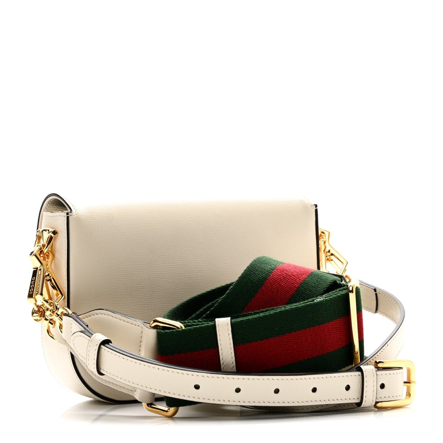 Azalea Calfskin Web Mini Horsebit 1955 Shoulder Bag Mystic White