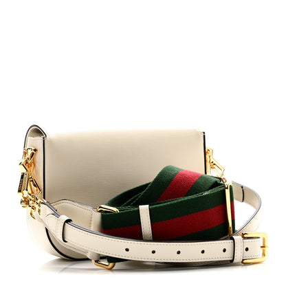 Azalea Calfskin Web Mini Horsebit 1955 Shoulder Bag Mystic White