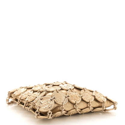 Metallic Calfskin Medallion Shoulder Bag Gold