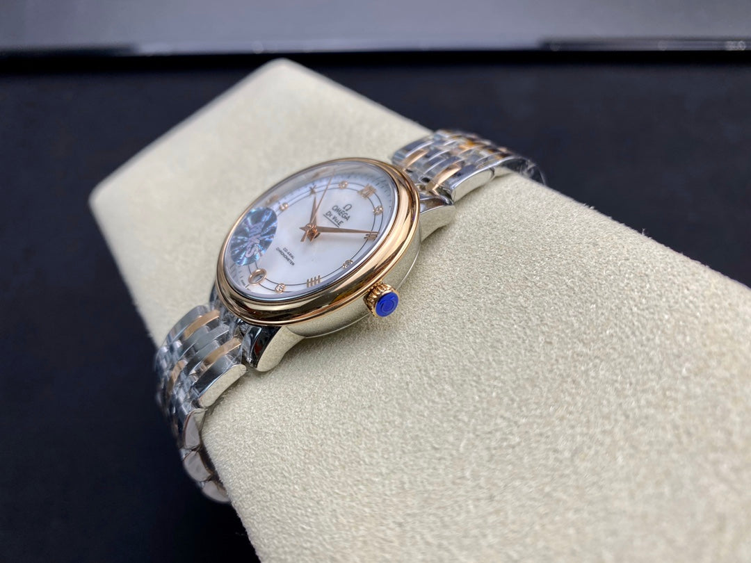 Omega De Ville 32.7mm Silver Pink Gold