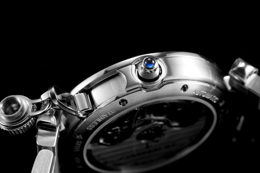 pasha 35mm automatic steel white dial diamond bezel