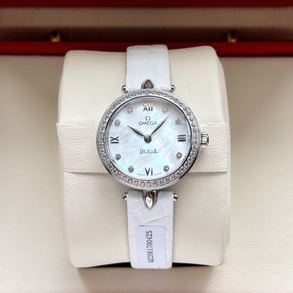 Omega De Ville 27.4mm Silver Mop Pearl Dial