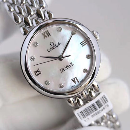 Omega De Ville 32.7mm Silver Mop Pearl Dial