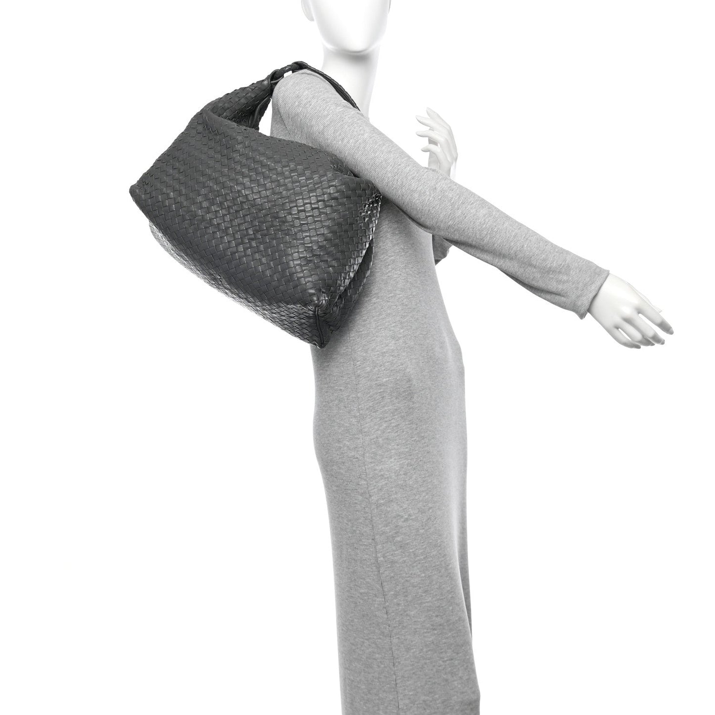 Nappa Intrecciato Sloane Hobo Ferro Gray