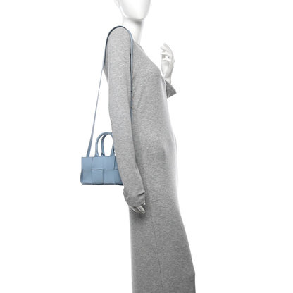 Nappa Maxi Intreccio Mini Arco East West Tote Ice Blue