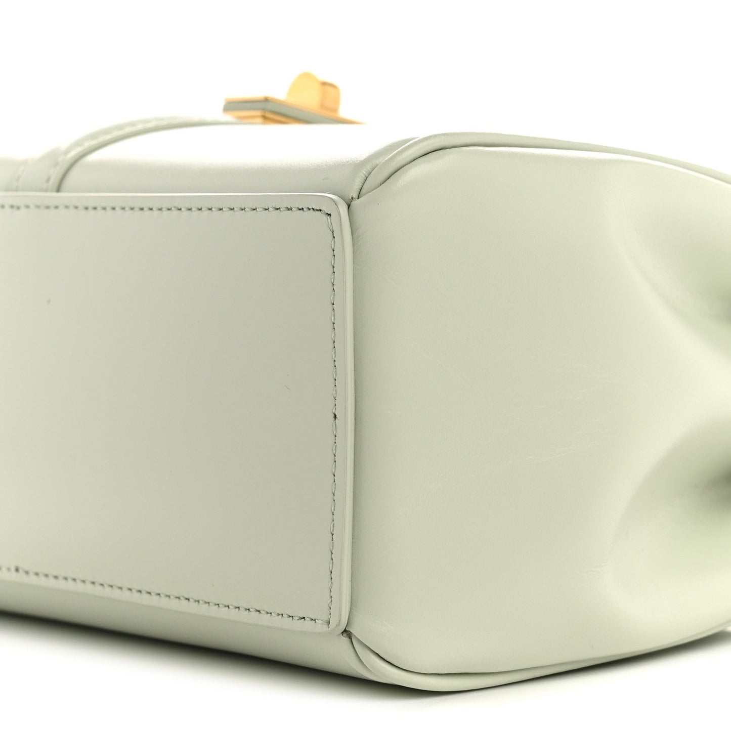 Satinated Calfskin Mini 16 Top Handle Bag Jade