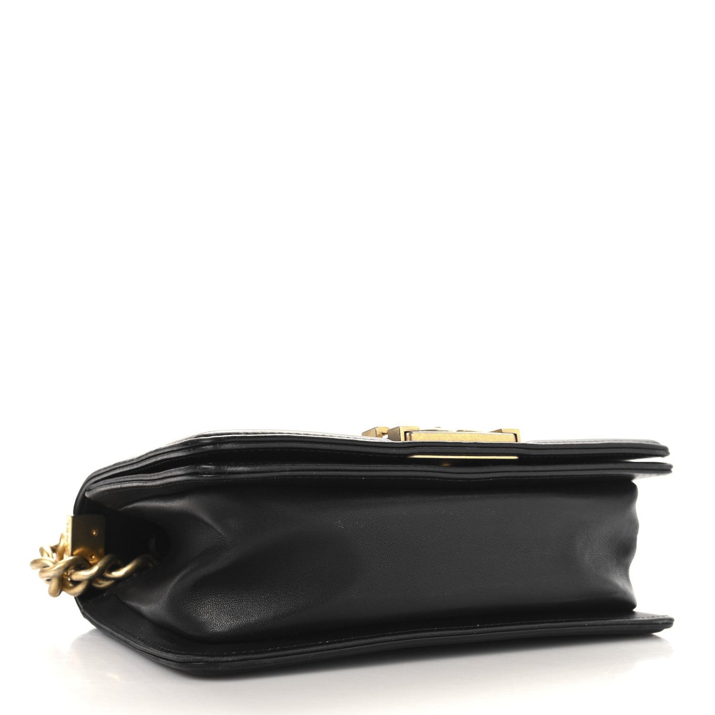 Snakeskin Calfskin Small Boy Flap Gold