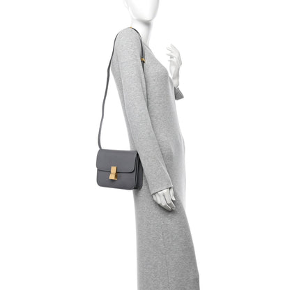 Box Calfskin Teen Classic Box Flap Bag Light Charcoal