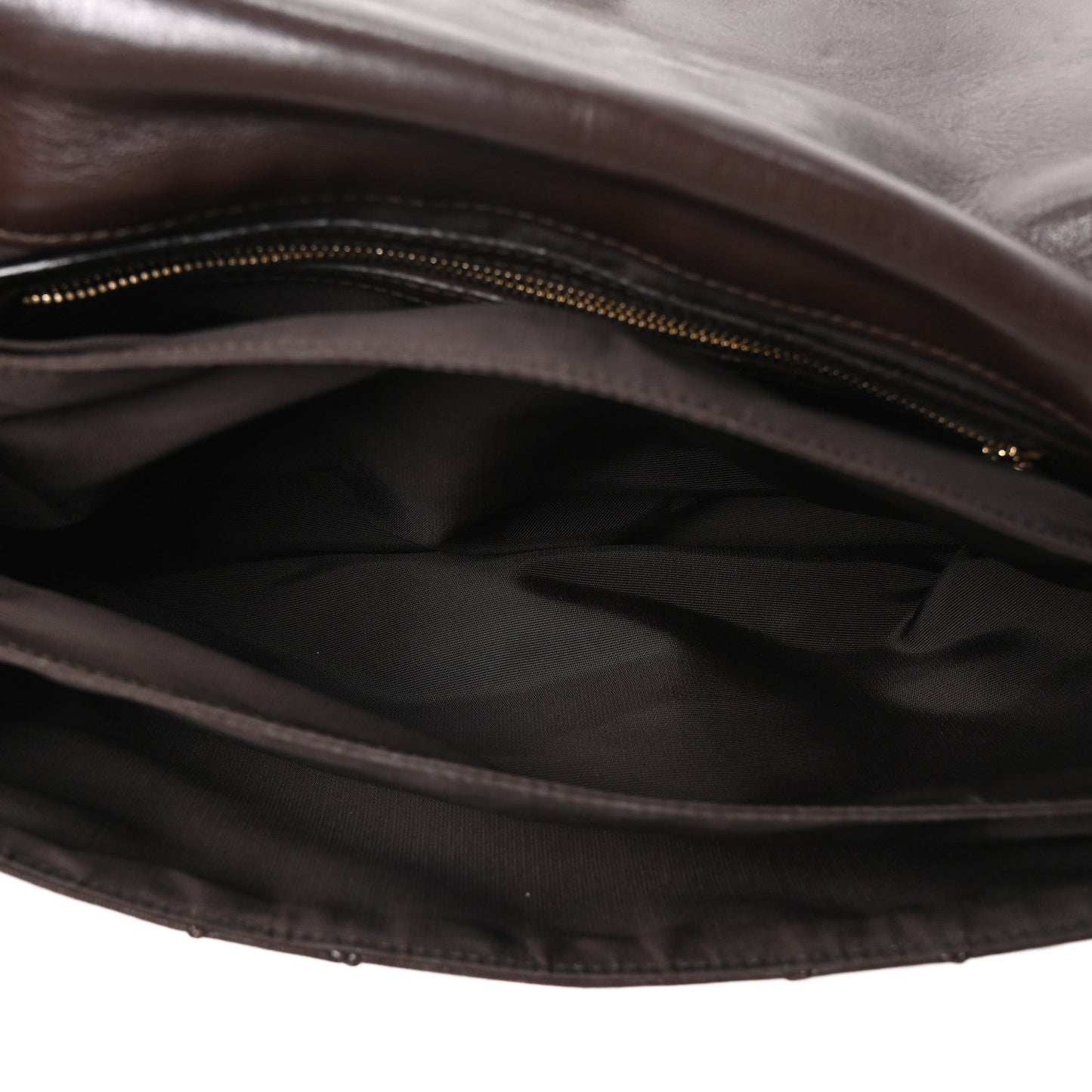 Lambskin Cannage Ruffle New Lock Flap Dark Brown