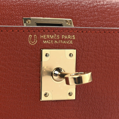 Chevre Mysore Horseshoe Mini Kelly Sellier 20 Brique Nata