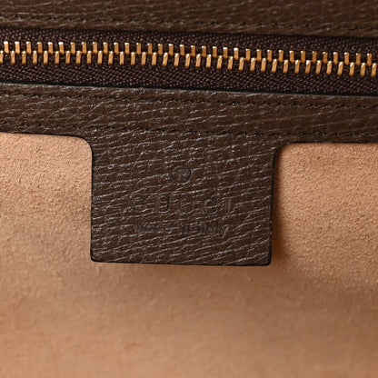 GG Supreme Monogram Web Small Ophidia Top Handle Shoulder Bag Brown