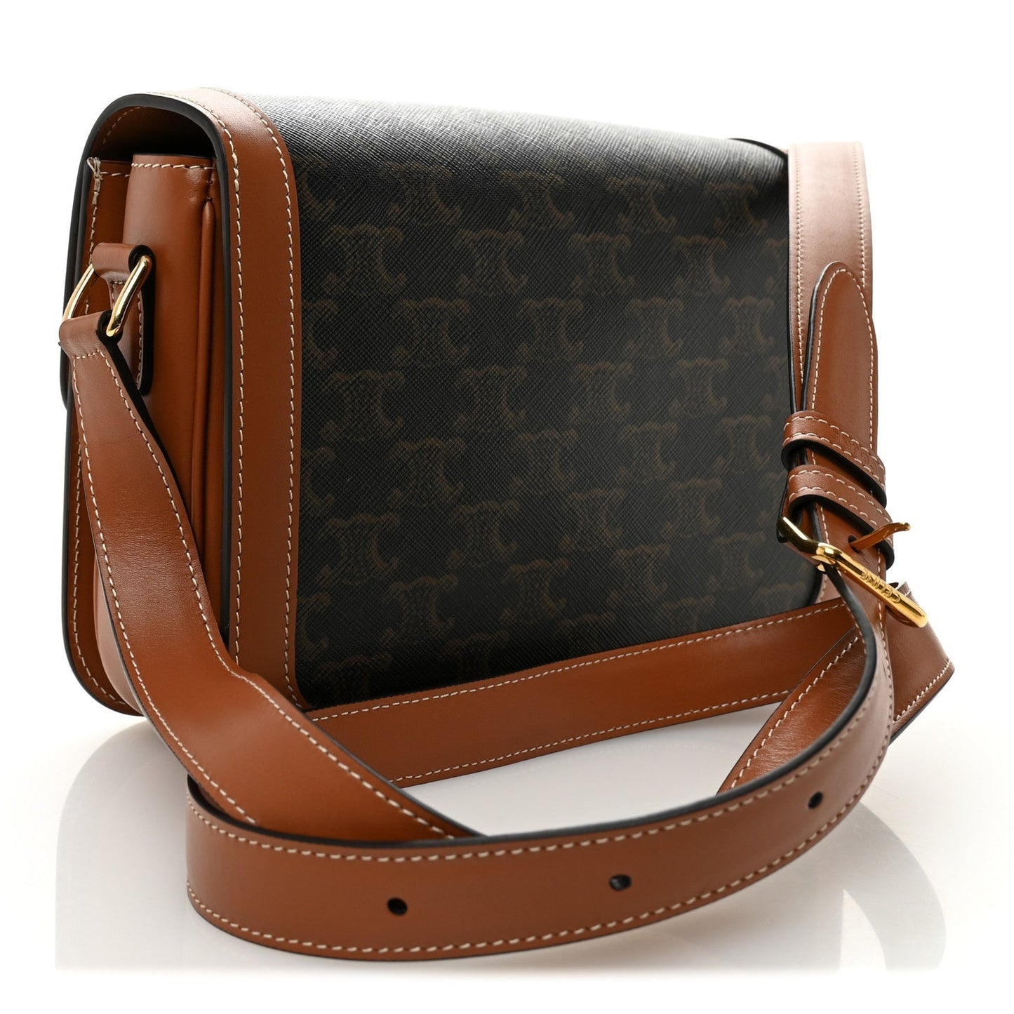Triomphe Canvas Calfskin Medium Triomphe Bag Tan