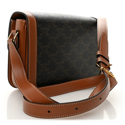 Triomphe Canvas Calfskin Medium Triomphe Bag Tan