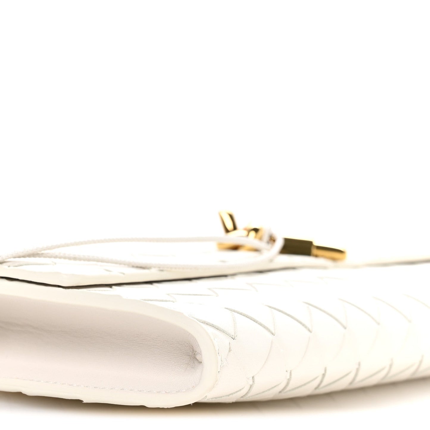 Nappa Intrecciato Long Andiamo Top Handle Clutch White