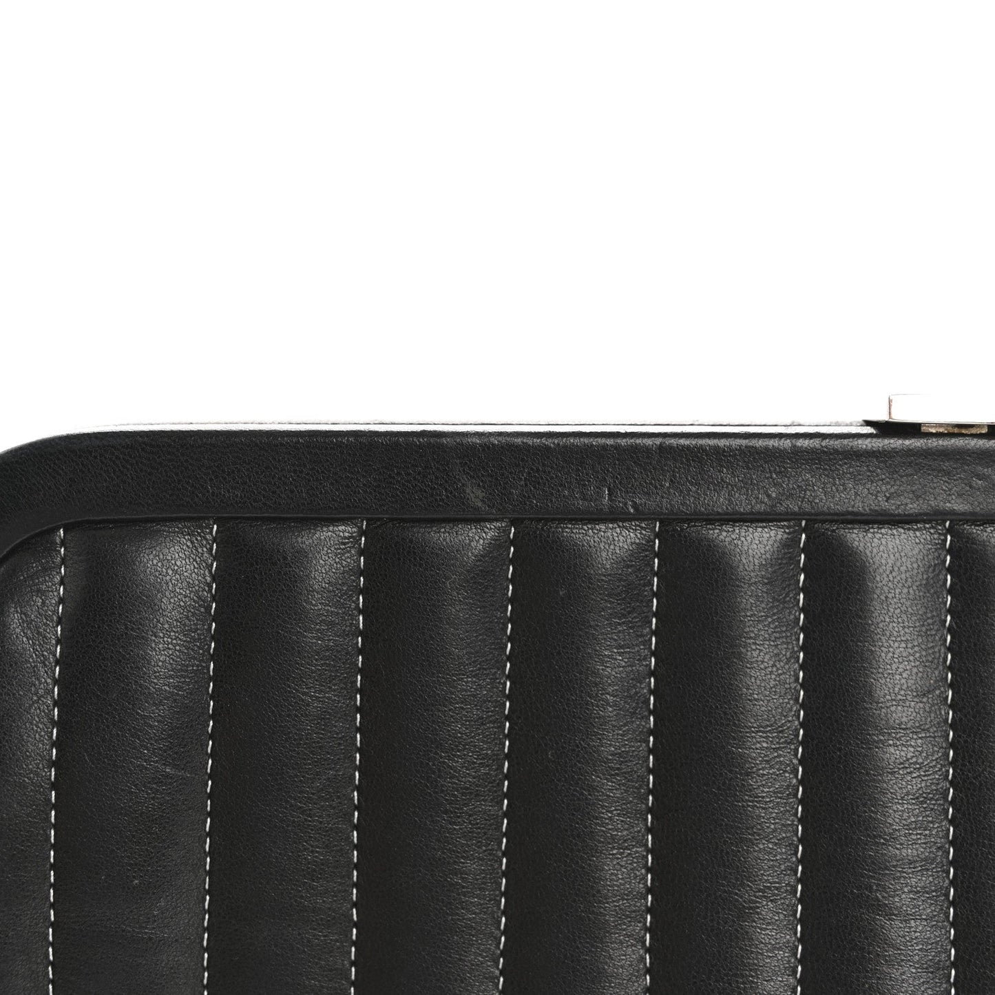 Lambskin Vertical Quilted Mademoiselle Clutch Black