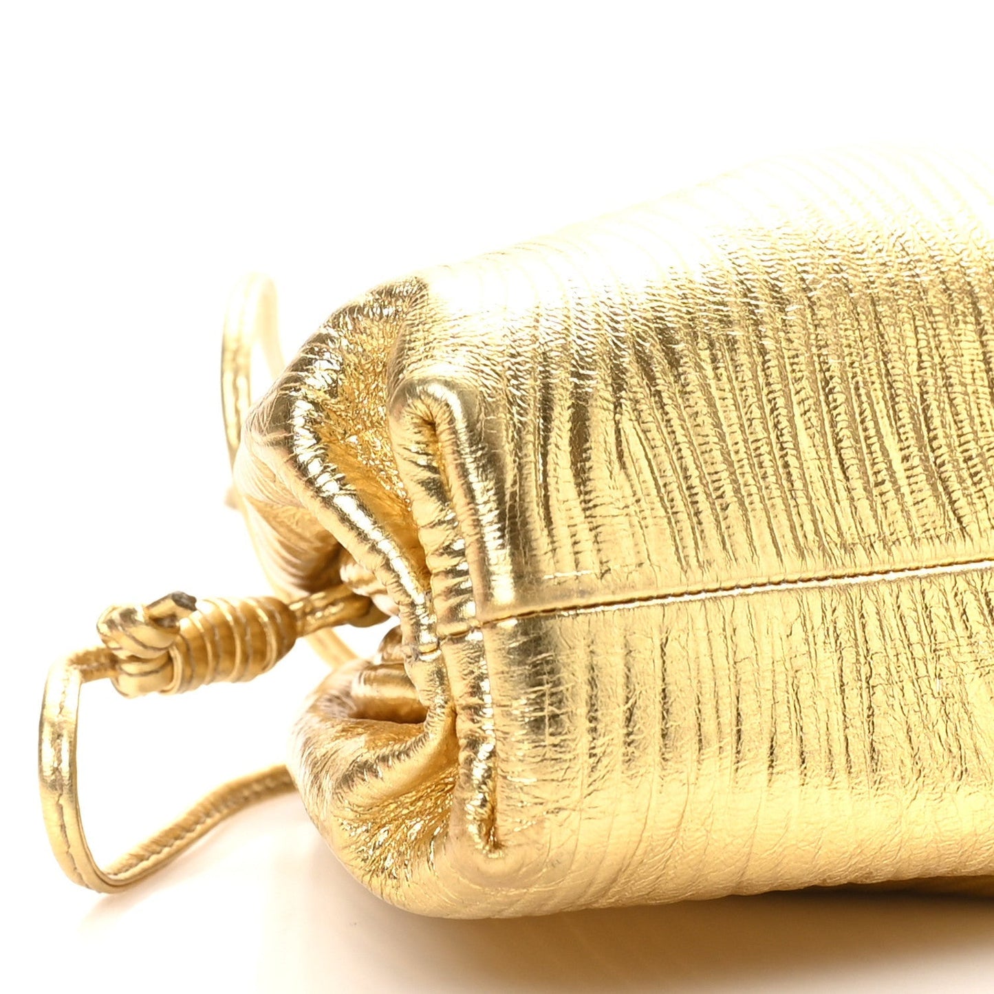 Metallic Bark Calfskin The Mini Pouch Gold