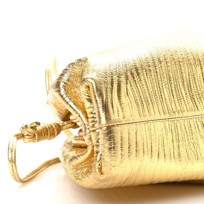 Metallic Bark Calfskin The Mini Pouch Gold