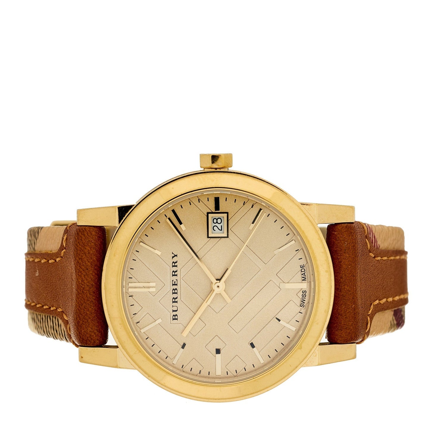 Stainless Steel Calfskin 38mm Quartz Watch Champagne BU9026