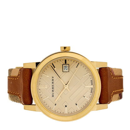 Stainless Steel Calfskin 38mm Quartz Watch Champagne BU9026