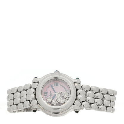 Stainless Steel Diamond Pink Mother of Pearl 26mm Happy Sport Moon Star Quartz Watch