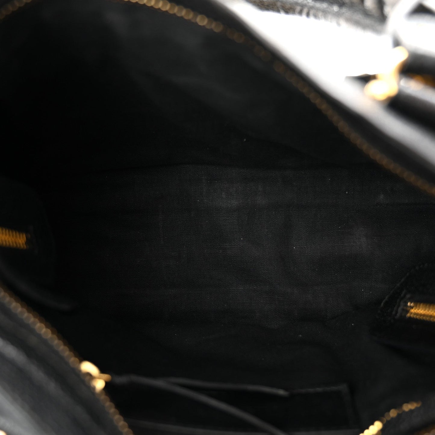 Chevre Gold Metallic Edge Hardware Mini City Black