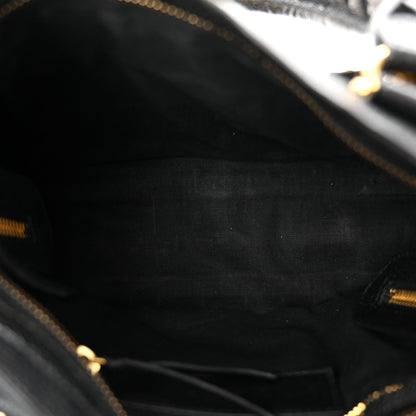 Chevre Gold Metallic Edge Hardware Mini City Black