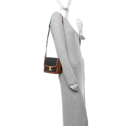 Calfskin Triomphe Canvas Teen Triomphe Bag Tan
