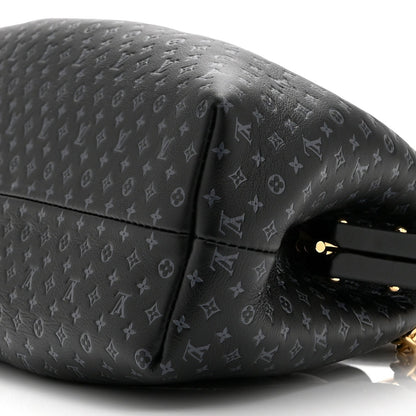 Calfskin Nanogram Embossed Clutch Black