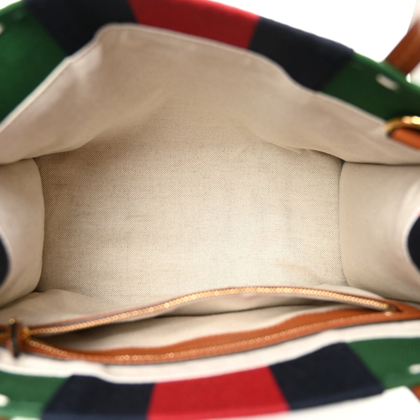 Canvas Calfskin Web Small Interlocking G Tote Bag Green Red