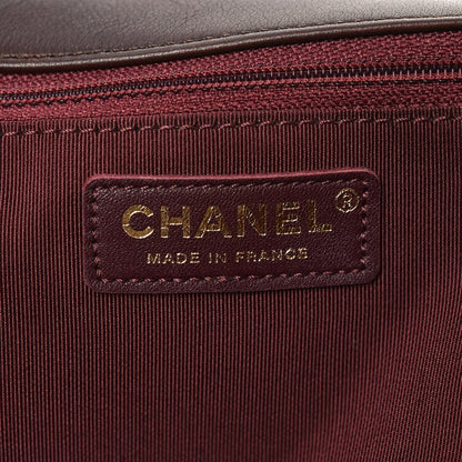 Calfskin Stitched Small Paris in Rome Messenger Brown