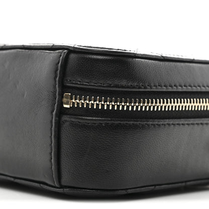 Lambskin Quilted CC Pearl Crush Camera Case Black