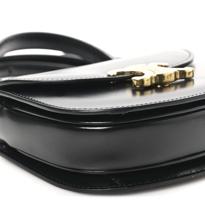 Shiny Calfskin Triomphe Mini Besace Clea Black