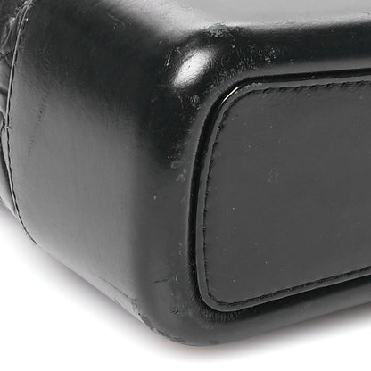 Aged Calfskin Quilted Large Gabrielle Hobo  Black