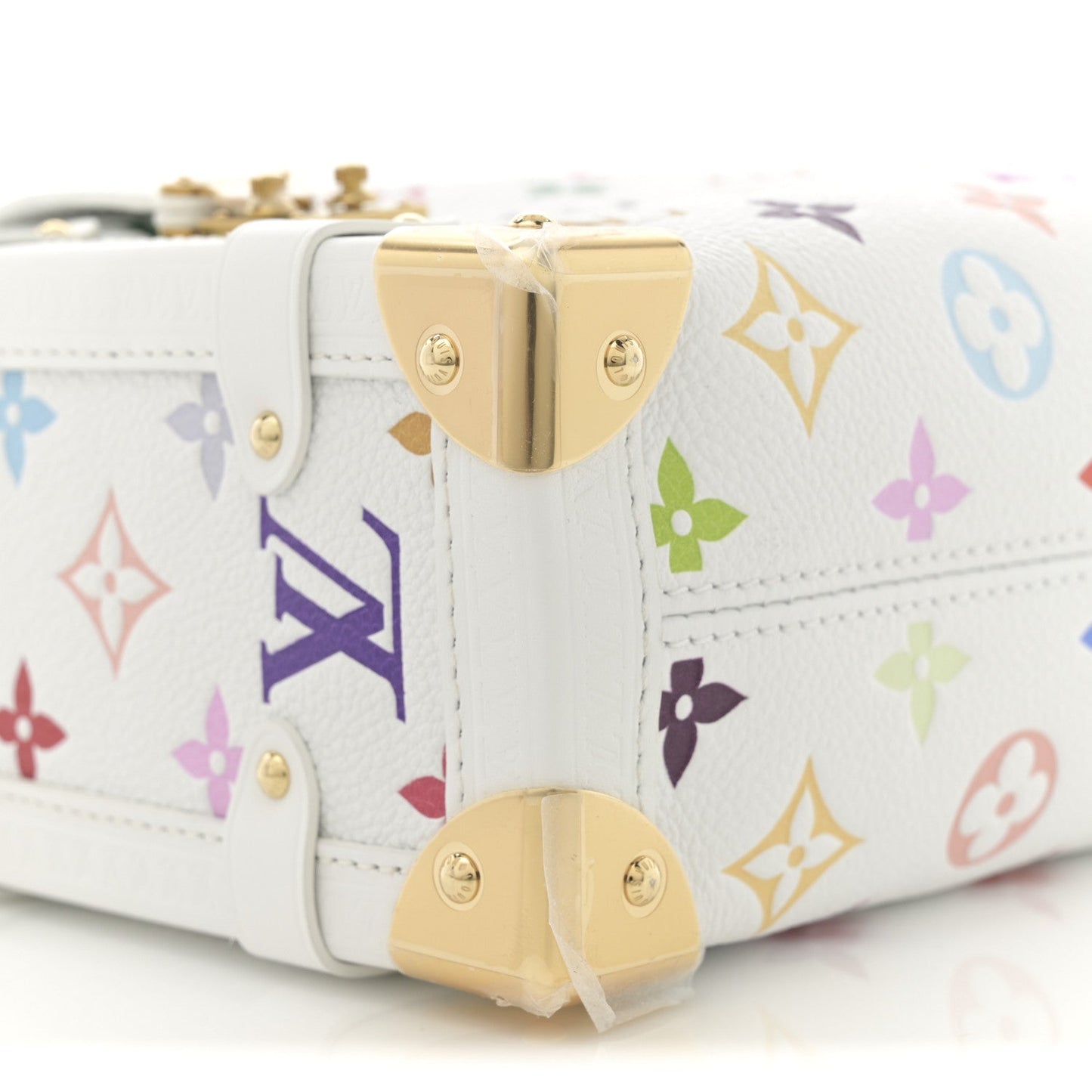 LV x TM Cowhide Monogram Multicolor Side Trunk MM White
