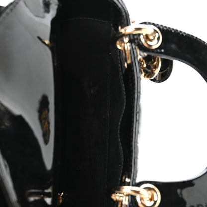 Patent Cannage Mini Lady Dior Black