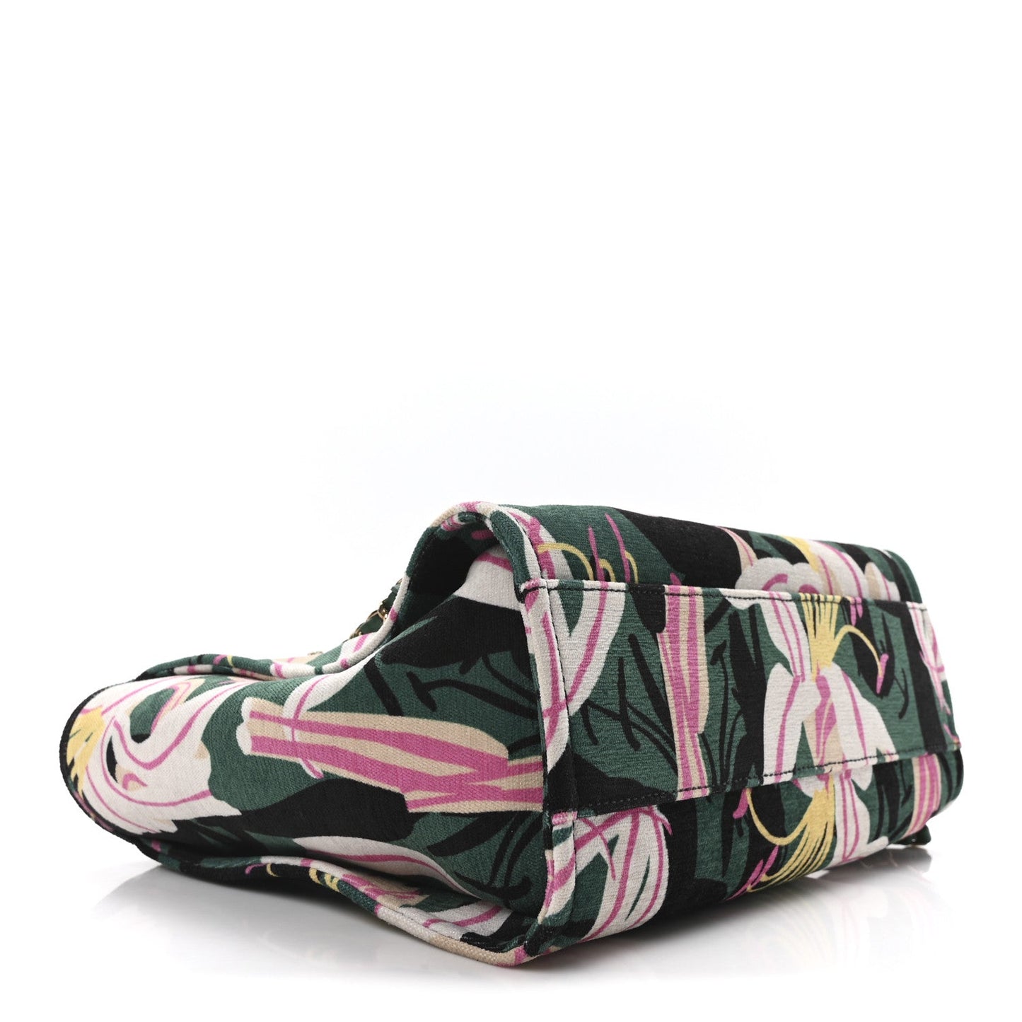 Velvet Calfskin Beaded Small Deauville Tote Pink Green Black