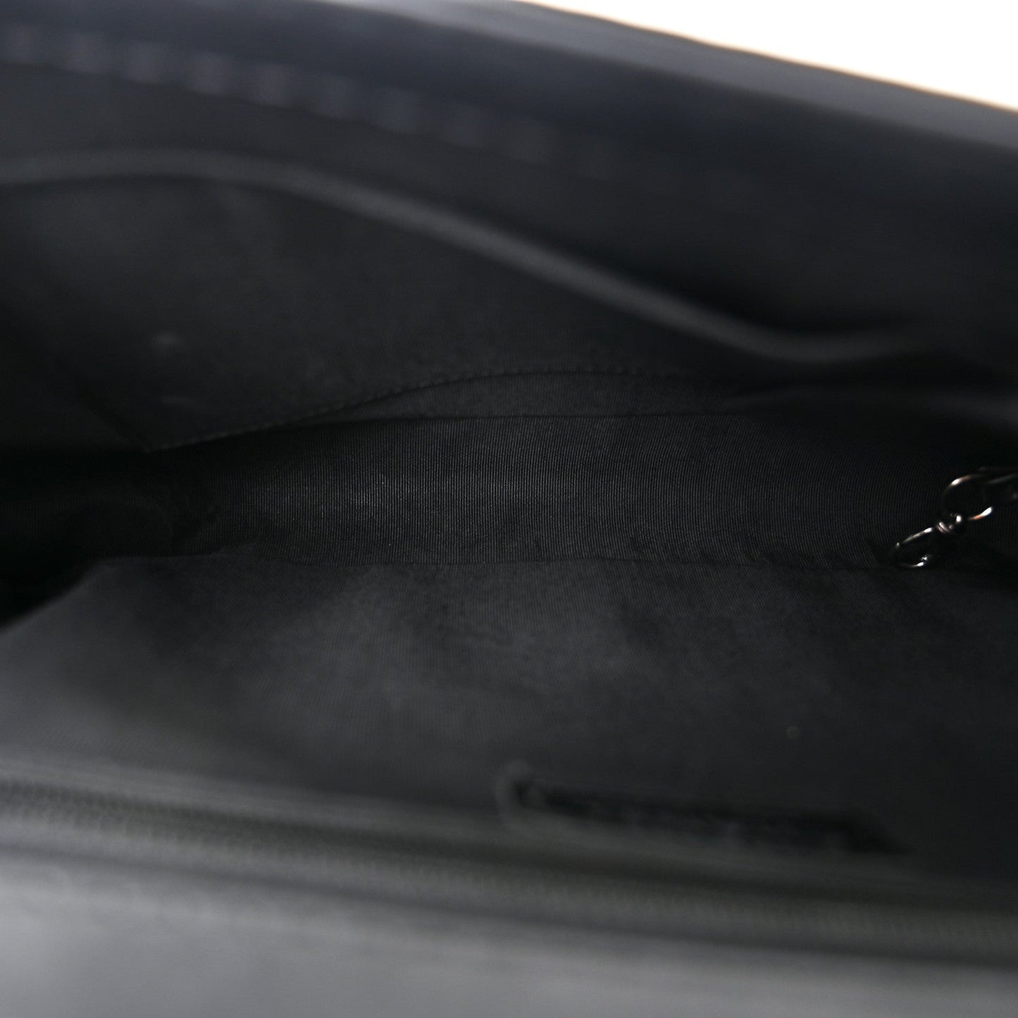 Calfskin Double Stitch Large Boy Flap Black