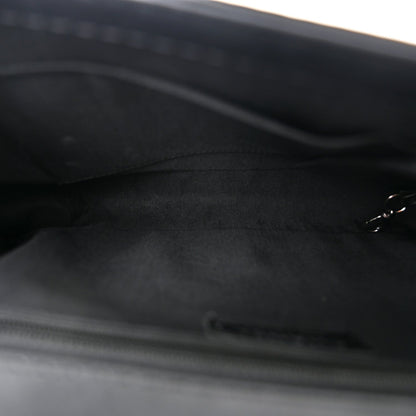 Calfskin Double Stitch Large Boy Flap Black