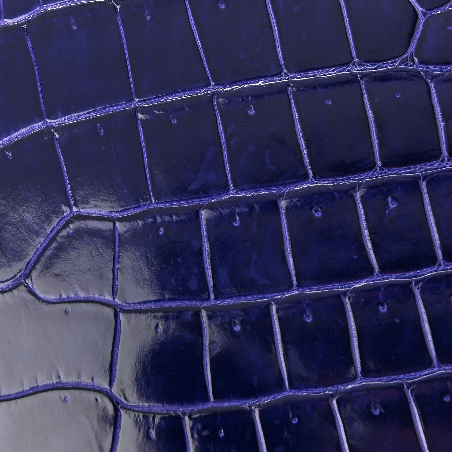 Shiny Porosus Crocodile Kelly Sellier 32 Bleu Electrique