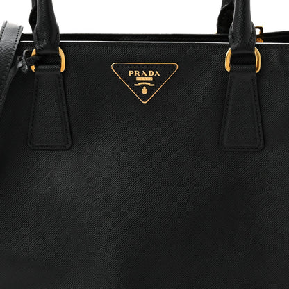 Saffiano Lux Medium Tote Black