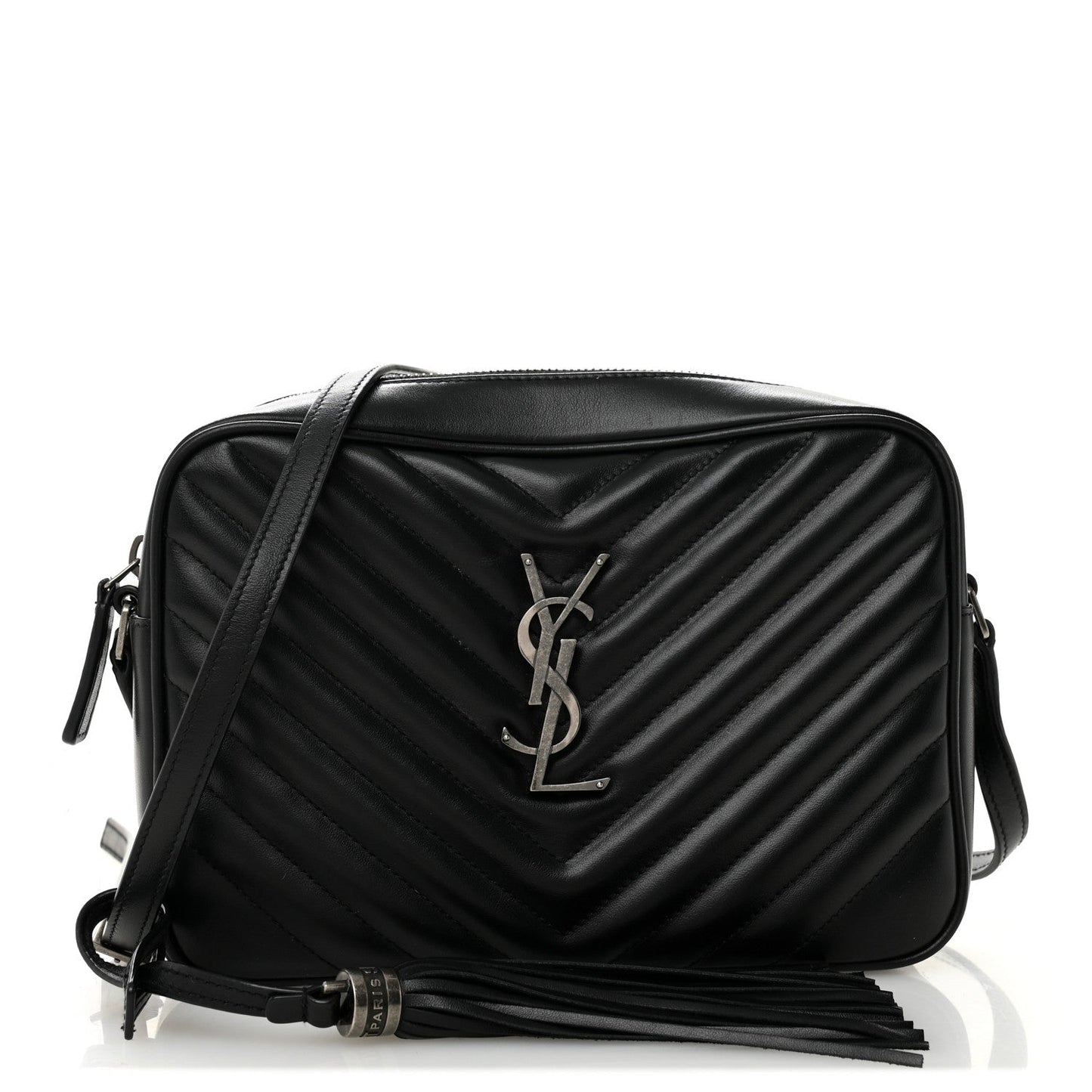 Calfskin Matelasse Monogram Lou Camera Bag Black