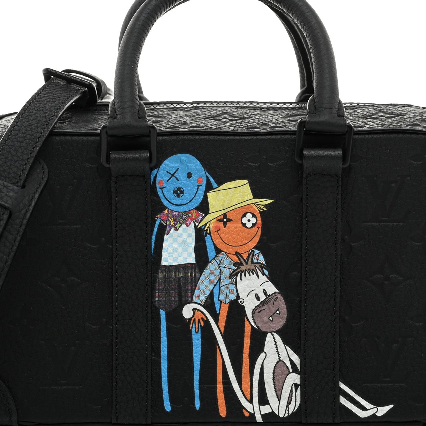 Taurillon Monogram Cartoon LV Friends Speedy Soft Trunk Black