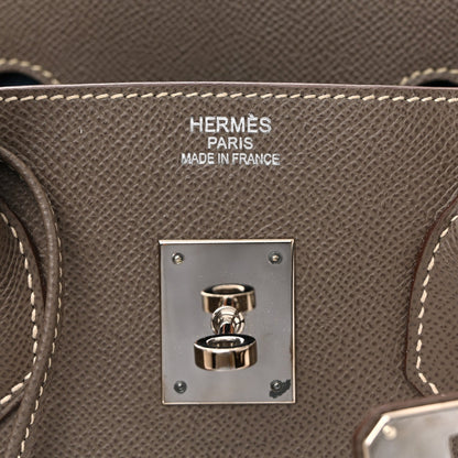Epsom Candy Birkin 35 Etain Bleu Thalassa