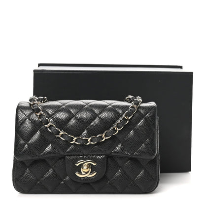 Caviar Quilted Mini Rectangular Flap Black