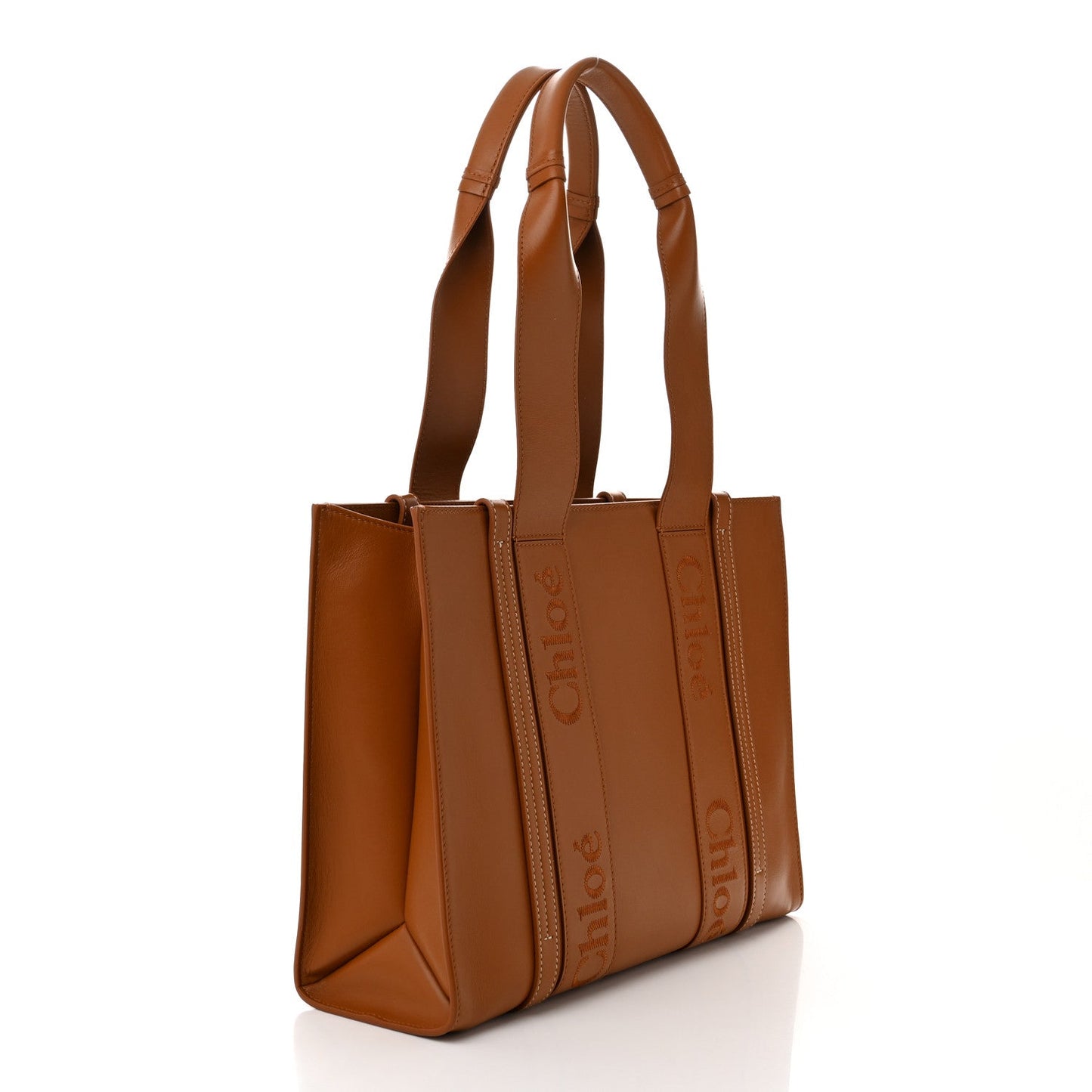 Calfskin Medium Woody Tote Caramel