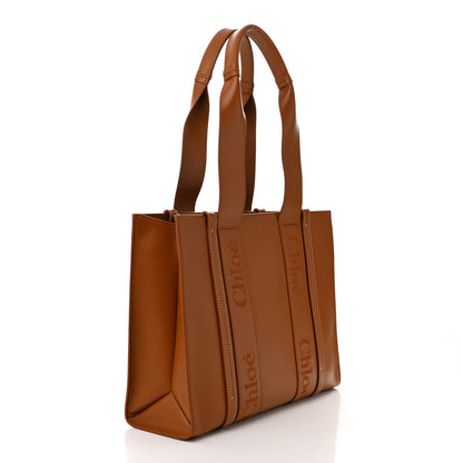 Calfskin Medium Woody Tote Caramel