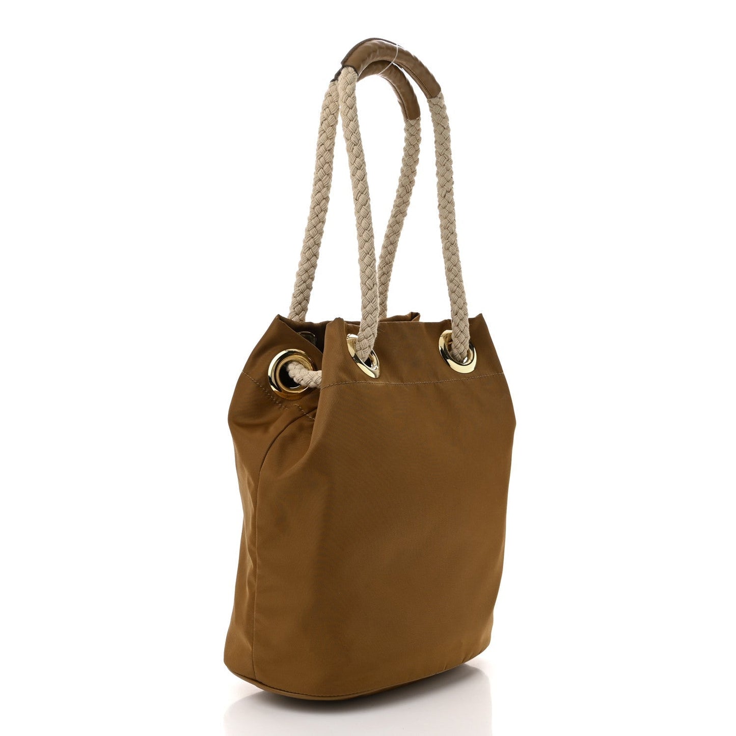 Re-Nylon Triangle Mariner Small Bucket Bag Brandy